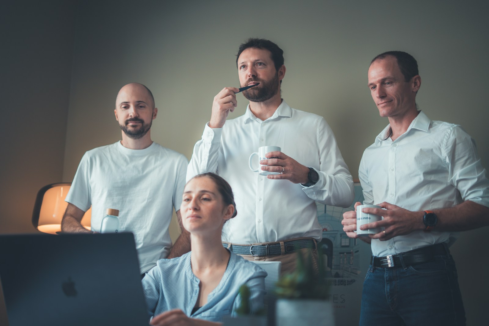 Business team discussing a communication strategy during a meeting